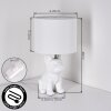 Harol table lamp chrome, white, 1-light source
