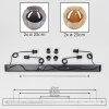 Ripoll hanging light, globe light, pendant light Amber, Smoke-coloured, 4-light sources