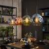 Ripoll hanging light, globe light, pendant light blue, green, coppery, 4-light sources