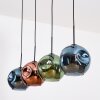 Ripoll hanging light, globe light, pendant light blue, green, coppery, 4-light sources