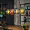 Ripoll hanging light, globe light, pendant light blue, green, coppery, 4-light sources
