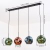 Ripoll hanging light, globe light, pendant light blue, green, coppery, 4-light sources
