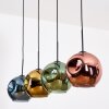 Ripoll hanging light, globe light, pendant light blue, gold, green, coppery, 4-light sources