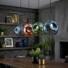 Ripoll hanging light, globe light, pendant light blue, green, coppery, 4-light sources