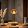 Mertola hanging light, pendant light Amber, 1-light source