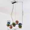 Gastor hanging light, globe light, pendant light blue, green, coppery, 8-light sources