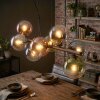 Gastor hanging light, globe light, pendant light blue, chrome, green, clear, coppery, Smoke-coloured, 8-light sources