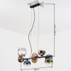 Gastor hanging light, globe light, pendant light blue, chrome, green, clear, coppery, Smoke-coloured, 8-light sources