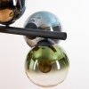Gastor hanging light, globe light, pendant light blue, chrome, green, clear, coppery, Smoke-coloured, 8-light sources