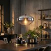 Mertola hanging light, pendant light clear, Smoke-coloured, 1-light source