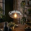 Mertola hanging light, pendant light clear, Smoke-coloured, 1-light source