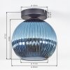 Koyoto ceiling light, globe light 20 cm blue, 1-light source