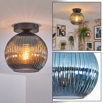 Koyoto ceiling light, globe light 20 cm blue, 1-light source