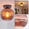 Koyoto ceiling light, globe light coppery, 1-light source