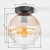 Koyoto ceiling light, globe light 20 cm Amber, clear, 1-light source