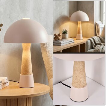 Forgek table lamp Champagne, stone appearance, 1-light source