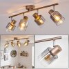 Casterk ceiling light, ceiling spotlight brown, chrome, 4-light sources