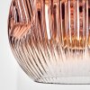 Ripoll hanging light, globe light, pendant light clear, coppery, 1-light source