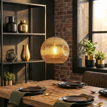 Ripoll hanging light, globe light, pendant light gold, 1-light source