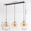 Koyoto hanging light, globe light, pendant light Amber, clear, 3-light sources