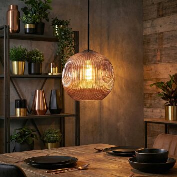 Ripoll hanging light, globe light, pendant light coppery, 1-light source