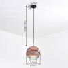 Ripoll hanging light, globe light, pendant light clear, coppery, 1-light source
