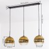 Koyoto hanging light, globe light, pendant light gold, clear, 3-light sources