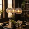 Koyoto hanging light, globe light, pendant light clear, Smoke-coloured, 3-light sources