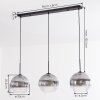 Koyoto hanging light, globe light, pendant light clear, Smoke-coloured, 3-light sources