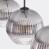 Koyoto hanging light, globe light, pendant light clear, Smoke-coloured, 3-light sources