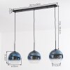 Koyoto hanging light, globe light, pendant light blue, clear, 3-light sources