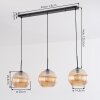Koyoto hanging light, globe light, pendant light Amber, 3-light sources