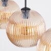 Koyoto hanging light, globe light, pendant light Amber, 3-light sources