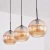 Koyoto hanging light, globe light, pendant light Amber, 3-light sources
