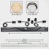 Koyoto hanging light, globe light, pendant light Amber, chrome, Smoke-coloured, 3-light sources