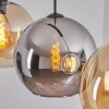 Koyoto hanging light, globe light, pendant light Amber, chrome, Smoke-coloured, 3-light sources
