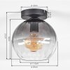 Koyoto ceiling light, globe light 20 cm clear, Smoke-coloured, 1-light source