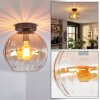 Koyoto ceiling light, globe light 20 cm Amber, clear, 1-light source