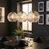 Koyoto hanging light, globe light, pendant light clear, 3-light sources