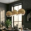 Koyoto hanging light, globe light, pendant light gold, clear, 3-light sources