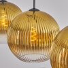 Koyoto hanging light, globe light, pendant light gold, clear, 3-light sources