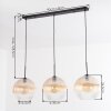 Koyoto hanging light, globe light, pendant light Amber, clear, 3-light sources