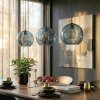 Koyoto hanging light, globe light, pendant light blue, 3-light sources