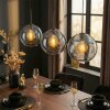 Koyoto hanging light, globe light, pendant light blue, 3-light sources