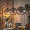 Koyoto hanging light, globe light, pendant light clear, Smoke-coloured, 3-light sources
