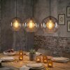 Koyoto hanging light, globe light, pendant light clear, Smoke-coloured, 3-light sources
