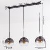 Koyoto hanging light, globe light, pendant light clear, Smoke-coloured, 3-light sources