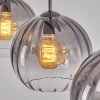 Koyoto hanging light, globe light, pendant light clear, Smoke-coloured, 3-light sources