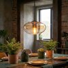 Mertola hanging light, pendant light Amber, clear, 1-light source