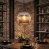 Ripoll hanging light, globe light, pendant light chrome, Smoke-coloured, 1-light source